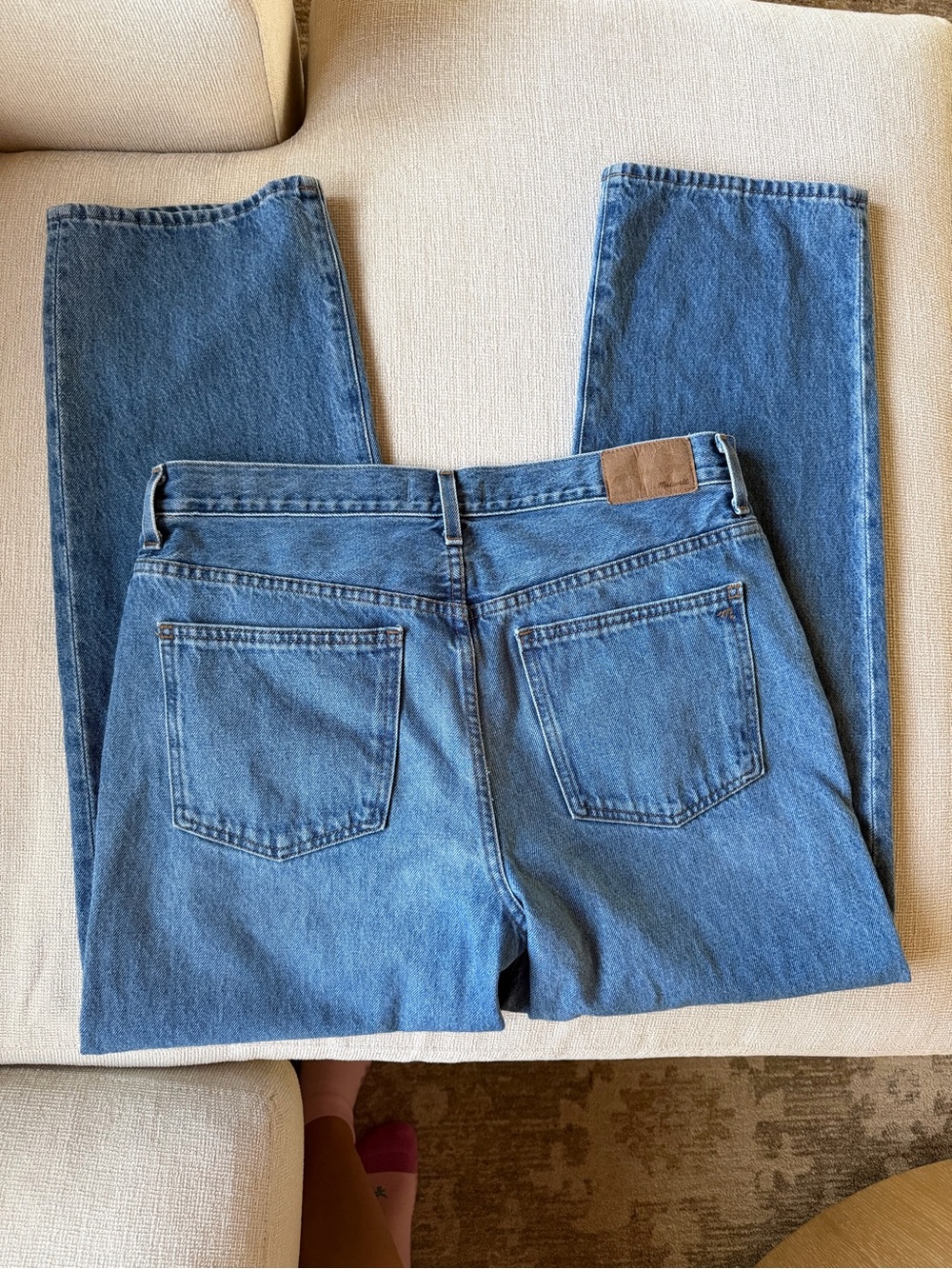 Madewell low slung Straight Leg Jeans in Medium Blue Wash 29 - Picture 8 of 12